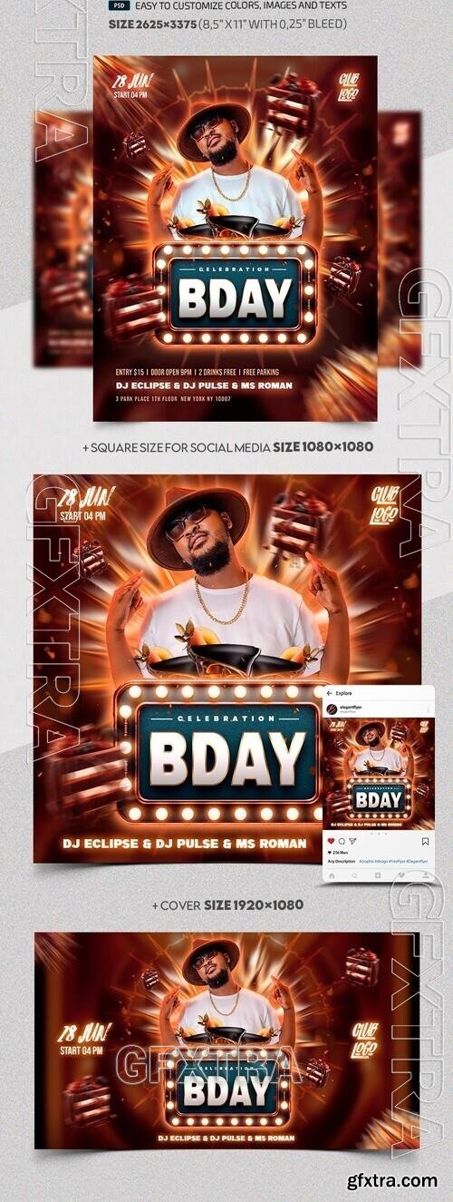 Birthday Party - Premium Flyer template (PSD)
