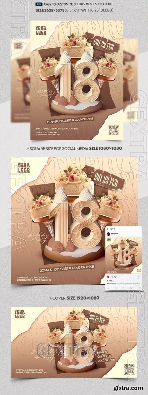 18th Birthday - Premium Flyer template (PSD) 18th Birthday - Premium Flyer template (PSD)