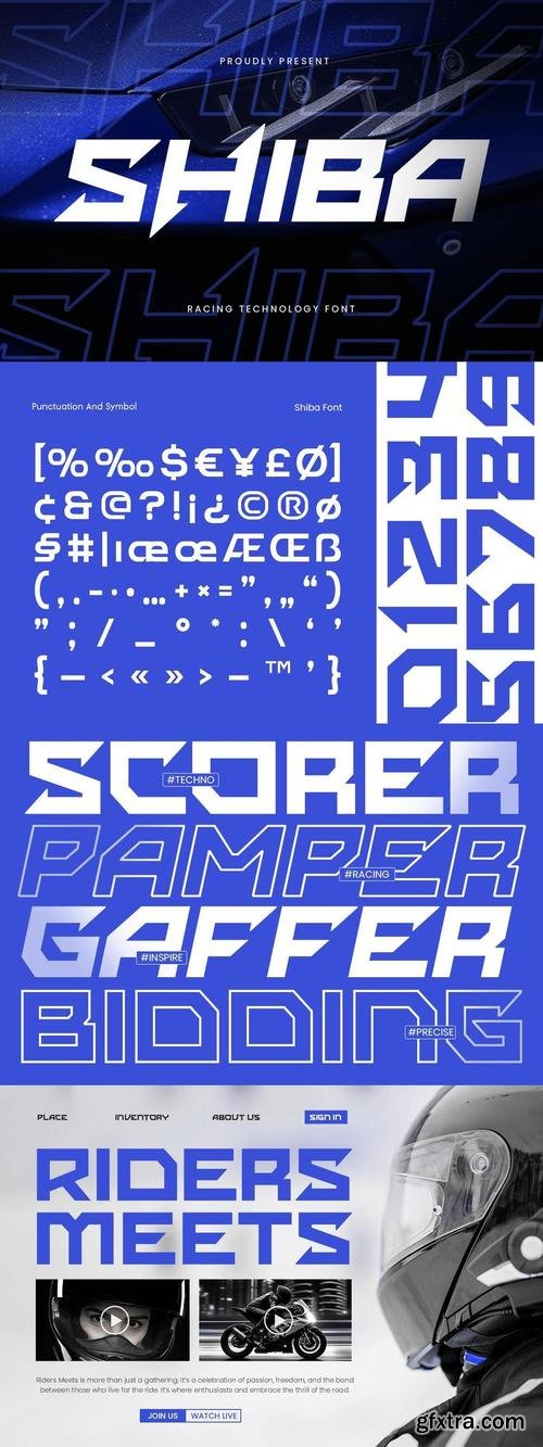 SHIBA - Racing Technology Font