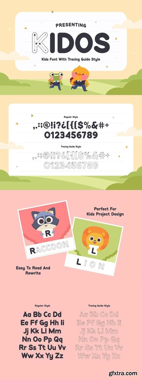 Kidos - Kids Bold & Alphabet Tracing Font