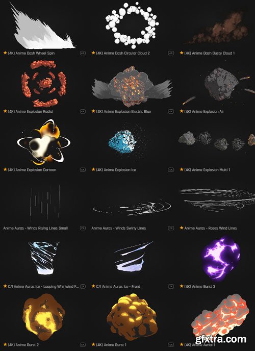 ProductionCrate - Toon Clouds and Explosions - 127 4K VFX Items