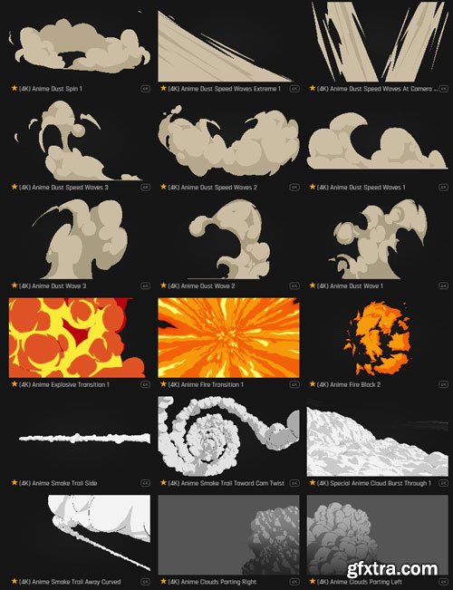 ProductionCrate - Toon Clouds and Explosions - 127 4K VFX Items