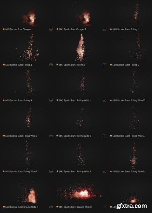 ProductionCrate - Live Action Small Charges - 137 4K VFX Items