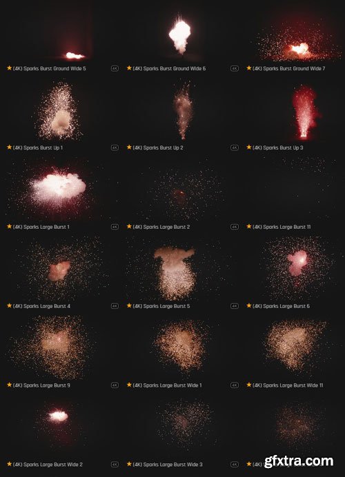 ProductionCrate - Live Action Small Charges - 137 4K VFX Items