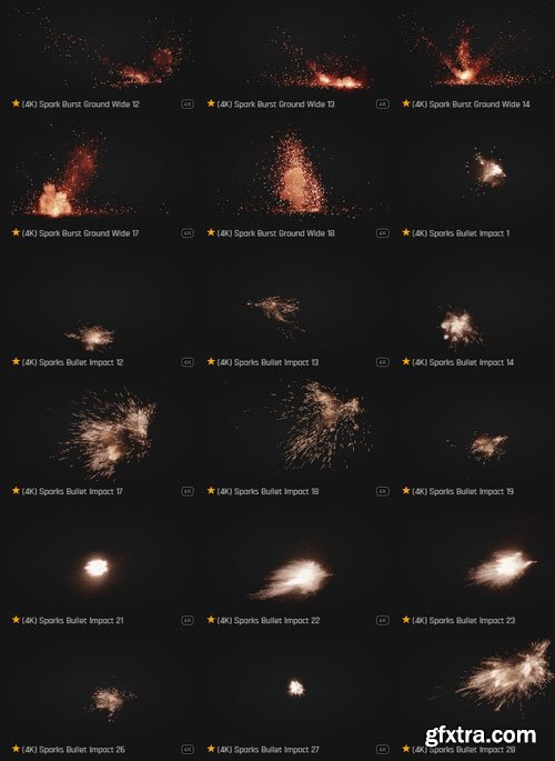 ProductionCrate - Live Action Small Charges - 137 4K VFX Items