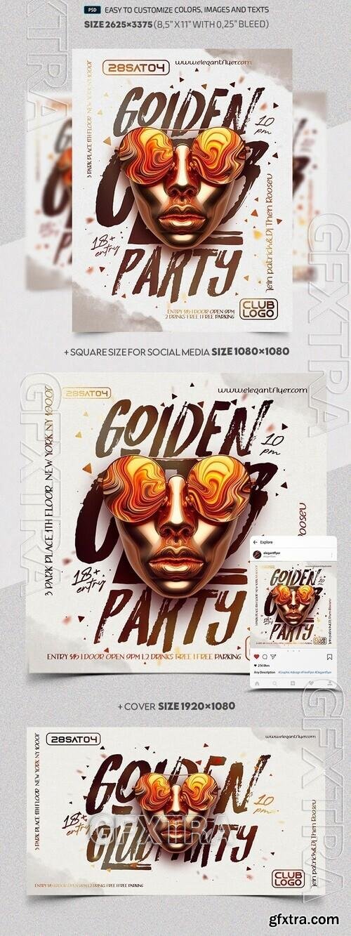 Golden Club Party - Premium Flyer template (PSD)