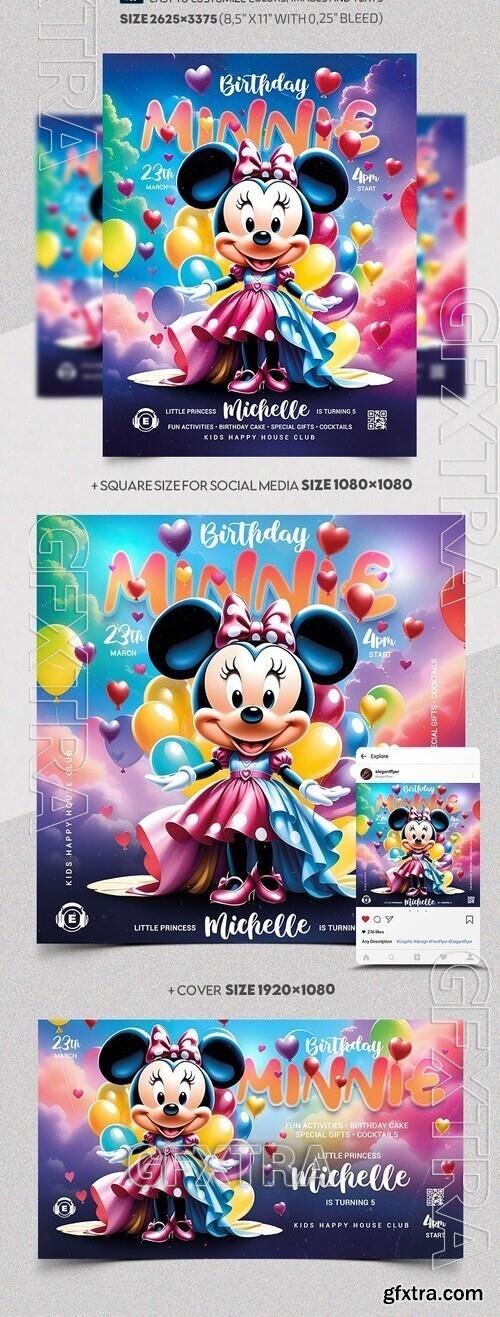 Minnie Mouse Birthday - Premium Flyer template (PSD) Minnie Mouse Birthday - Premium Flyer template (PSD)