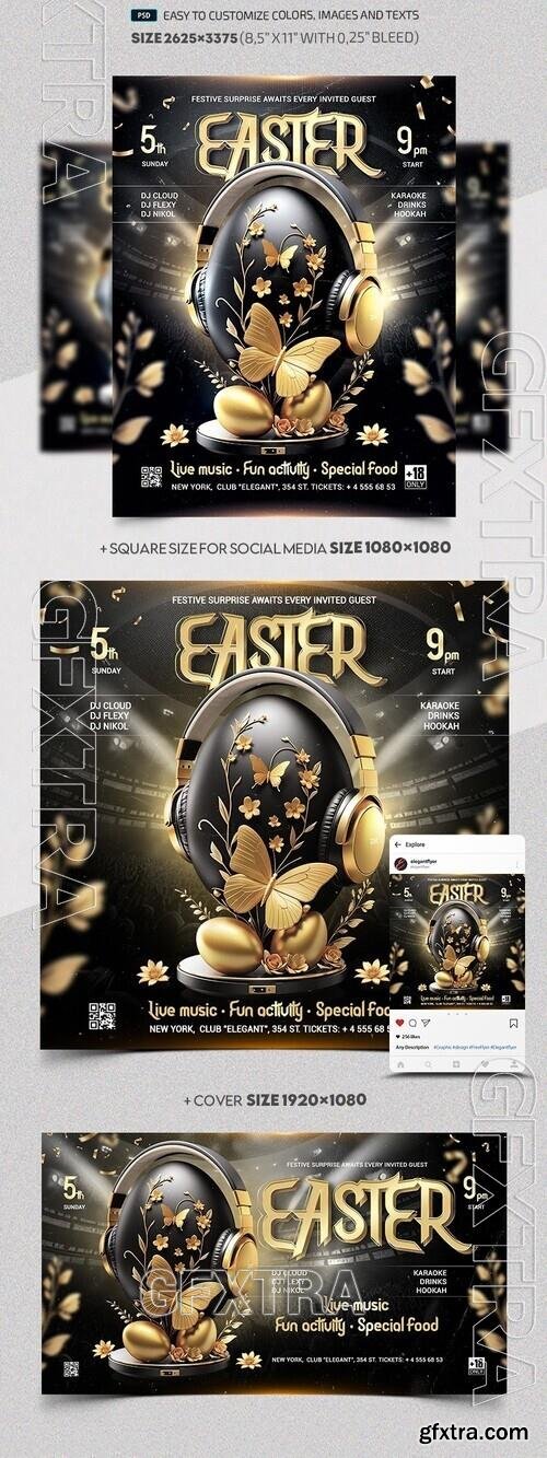 Easter Party - Premium Flyer template (PSD)