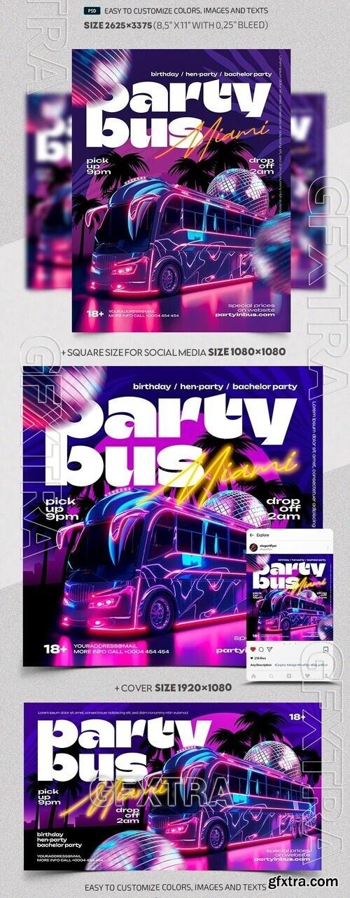 Party Bus - Premium Flyer template (PSD)