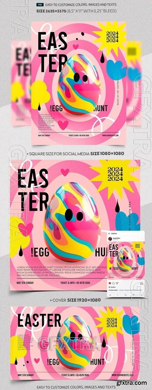 Easter Egg Hunt Party - Premium Flyer template (PSD)