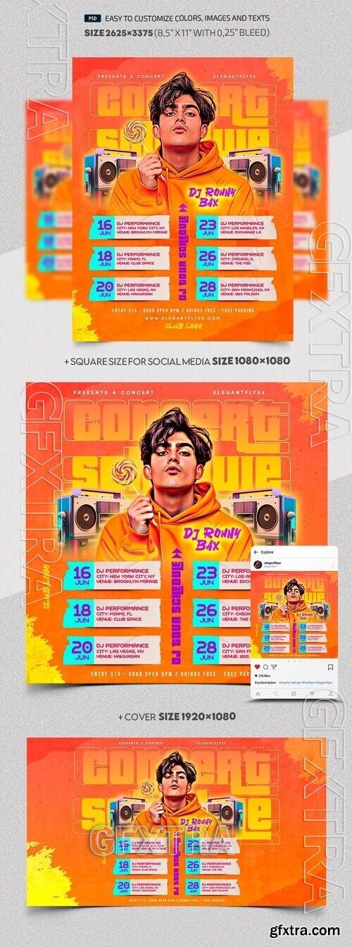 Concert Schedule - Premium Flyer template (PSD)