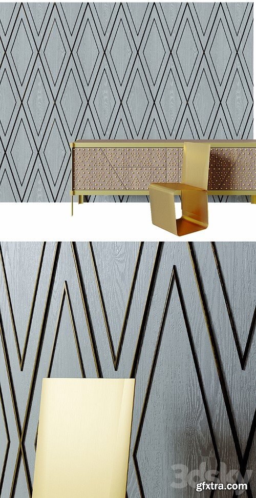 3dsky Pro - Emmemobili Oliver Boiserie Gray