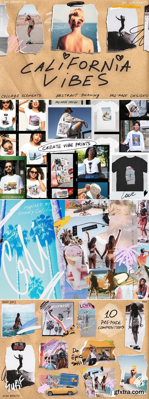 CreativeMarket - Cali Vibes - Mixed Media Collage Set