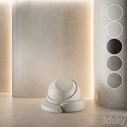 '3dsky Pro - decorative plaster | Concrete set (seamless) | 35'