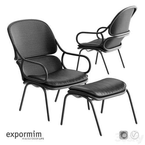 '3dsky Pro - Expormim Frames Armchair with footstool'