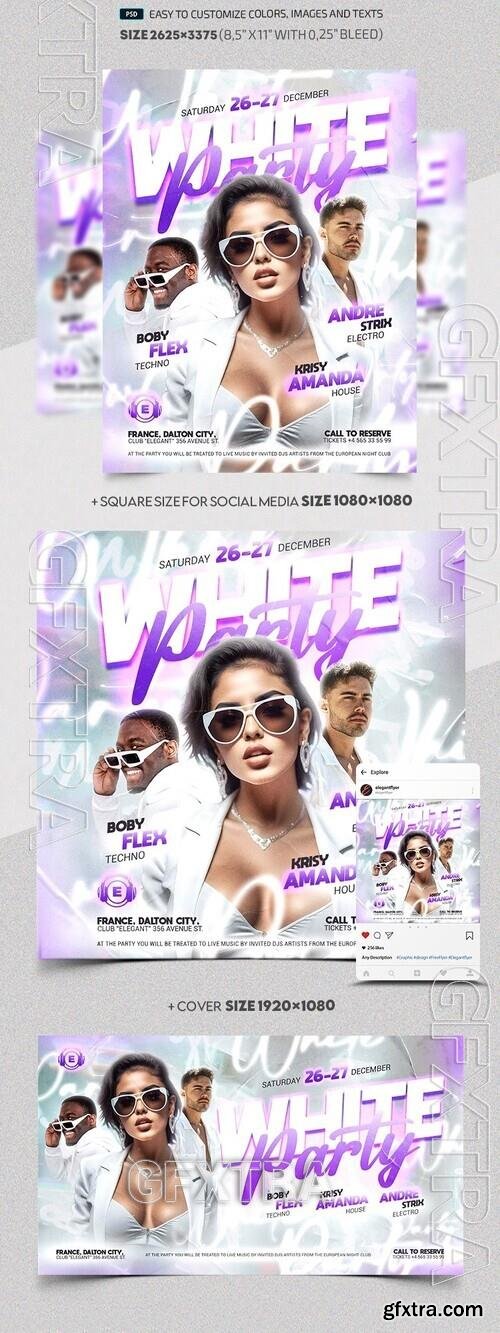 White Night Party - Premium Flyer template (PSD)