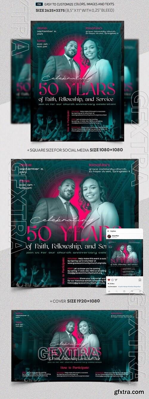 Church Anniversary - Premium Flyer template (PSD)