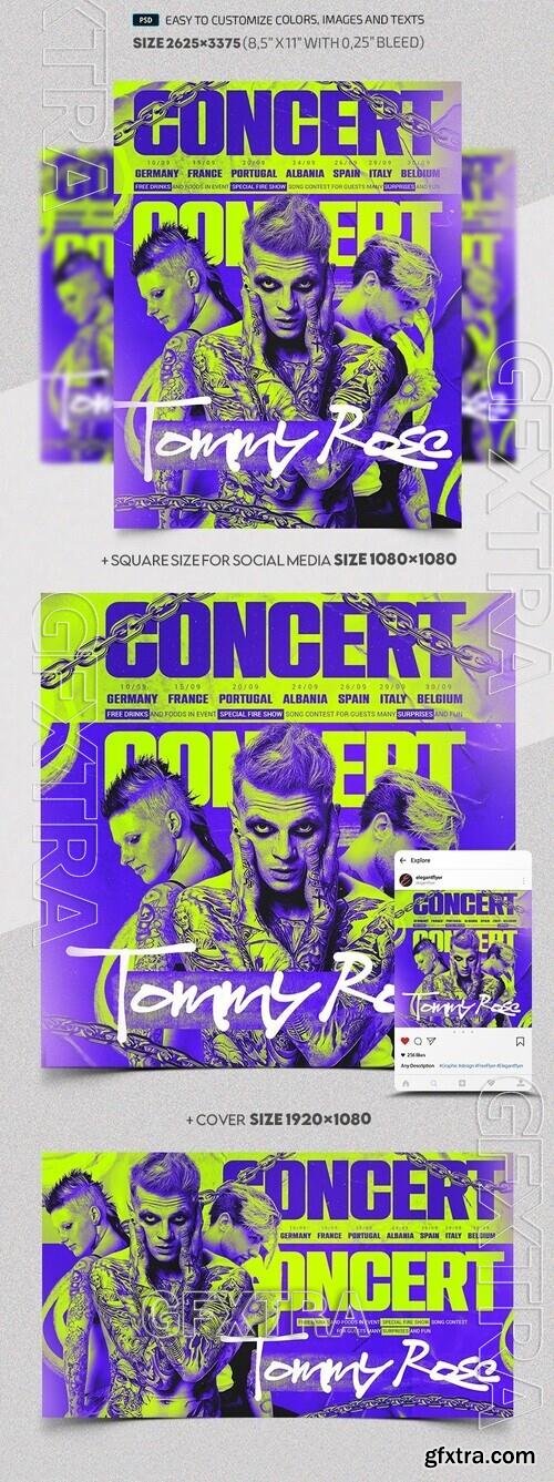 Concert Tour Event - Premium Flyer template (PSD)