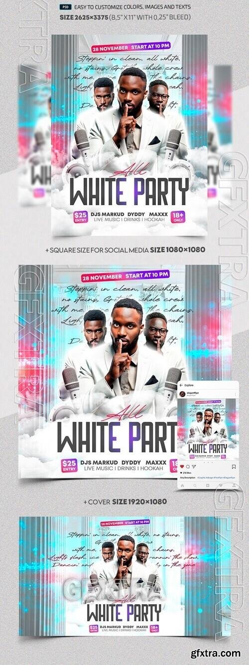 All White Party - Premium Flyer template (PSD)