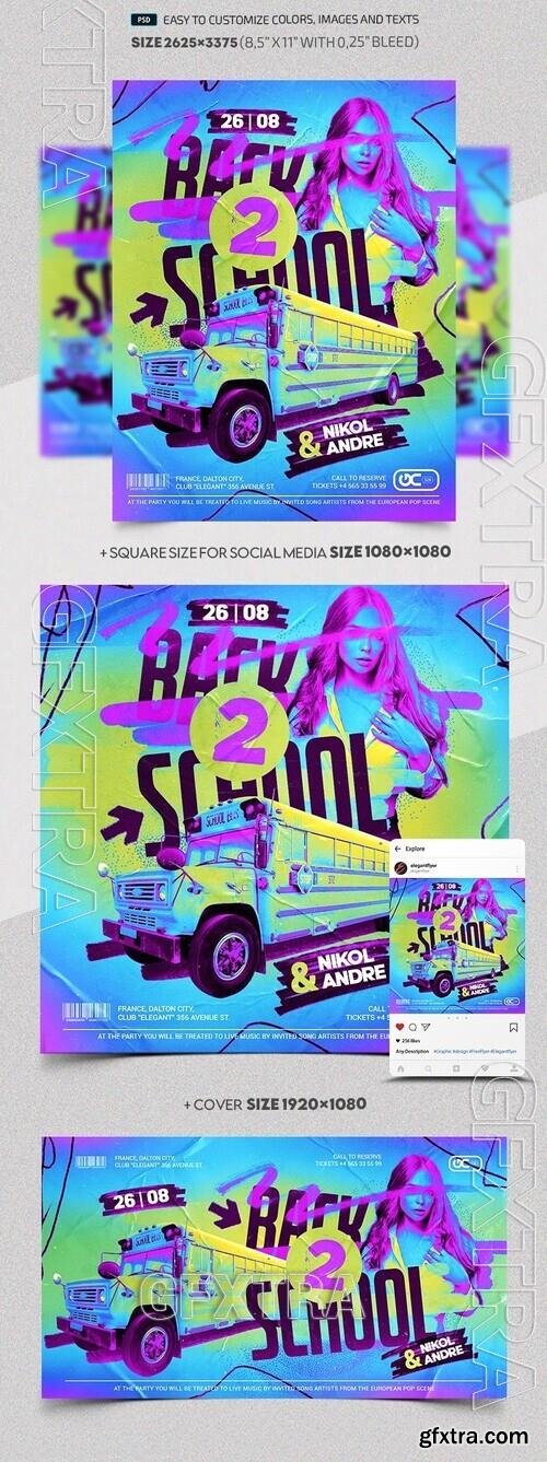 Back to School Party - Premium Flyer template (PSD) Back to School Party - Premium Flyer template (PSD)