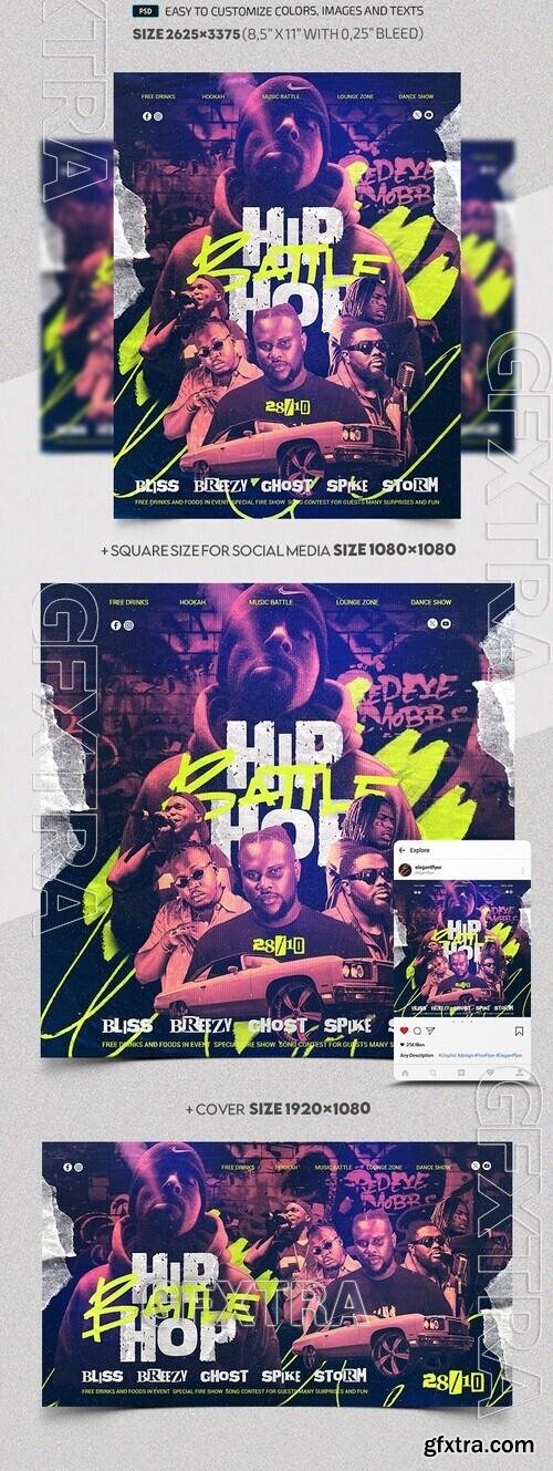 Hip Hop Battle - Premium Flyer template (PSD)