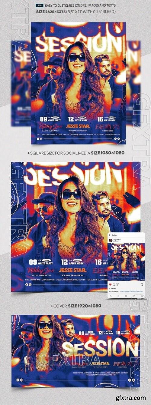 DJ Session Event - Premium Flyer template (PSD) DJ Session Event - Premium Flyer template (PSD)