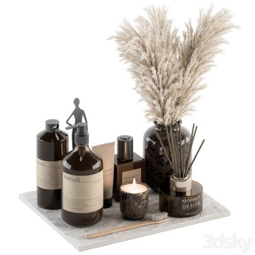 '3dsky Pro - Bathroom accessory Set with Dried Plants Set 22'