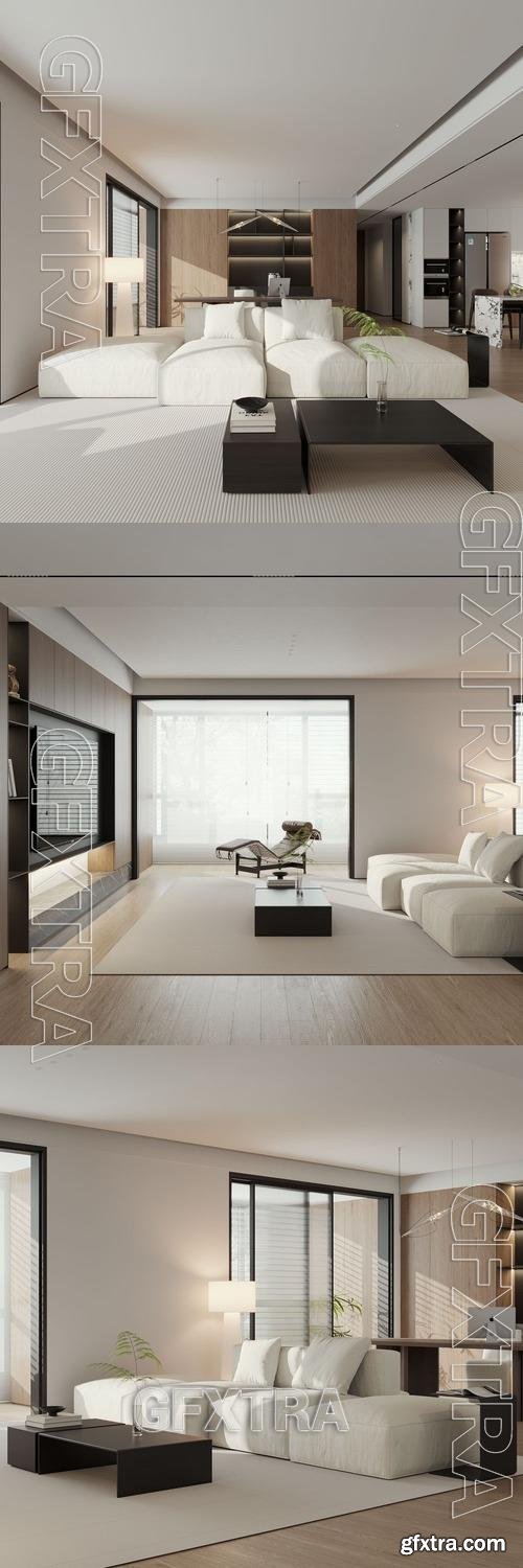 Minimalist living room 8 - 3D Scene