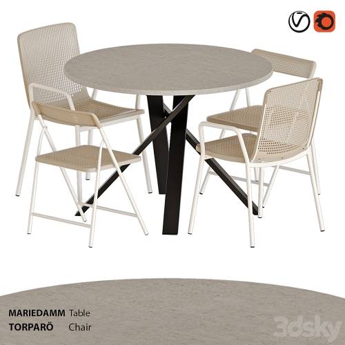 '3dsky Pro - IKEA TORPARÖ chairs and MARIEDAMM table'
