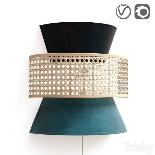 '3dsky Pro - Wicker rattan wall lamp DOLKIE'