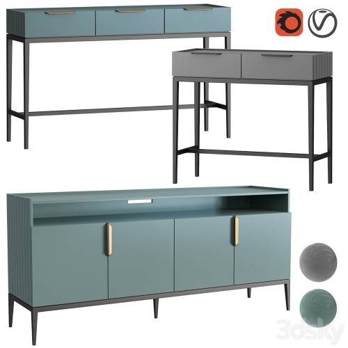 '3dsky Pro - Dantone Home Metropolitan Console Set'