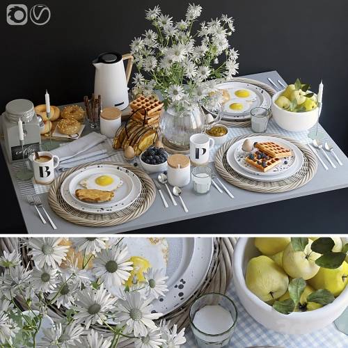 '3dsky Pro - Table setting 36. Breakfast - 3'