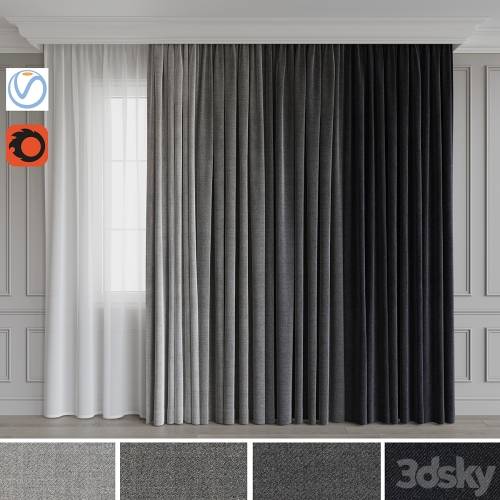 '3dsky Pro - A set of curtains 11. Gray gamma'