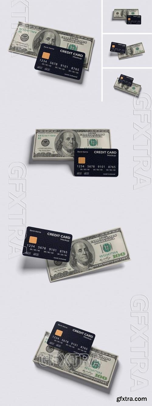 Card And Money Mockup B5MQVF9
