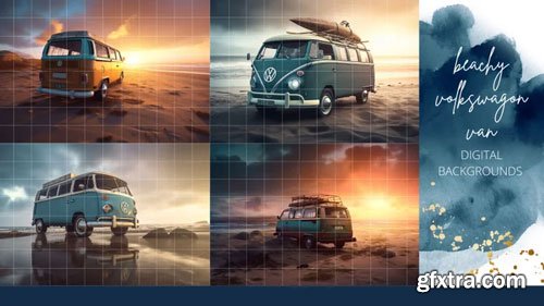 Finding North Education - Beachy Volkswagen Van Digital Backgrounds