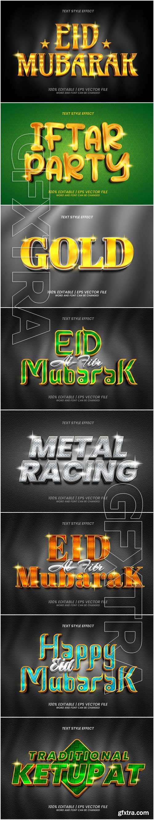 Stylish luxury text effects - 25 vector illustrations