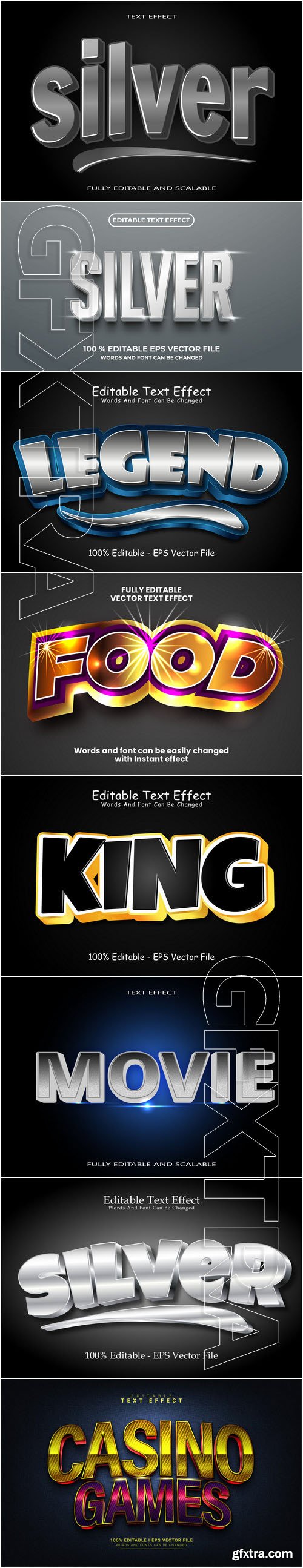 Stylish luxury text effects - 25 vector illustrations