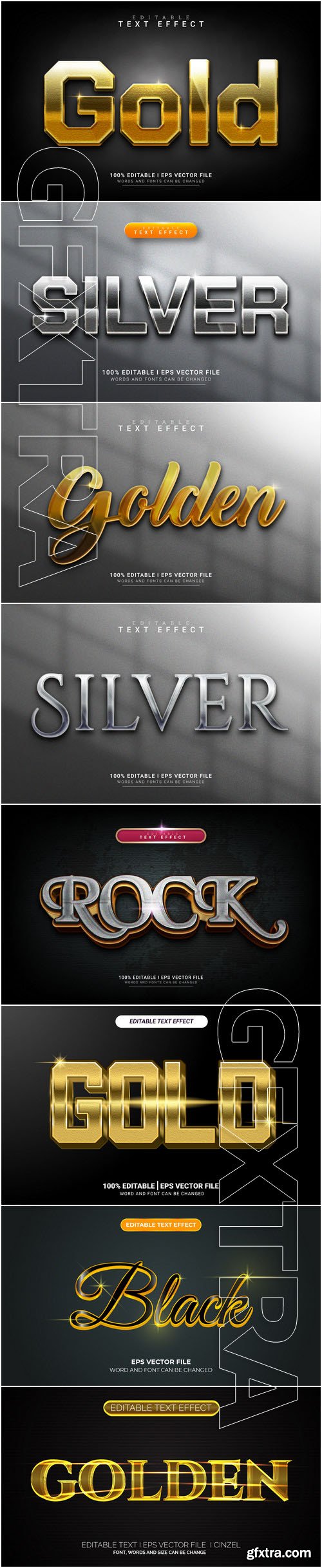 Stylish luxury text effects - 25 vector illustrations