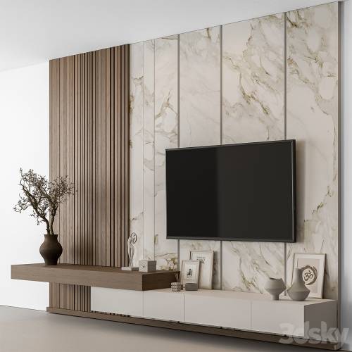 '3dsky Pro - TV Wall Stone and Wood - Set 100'