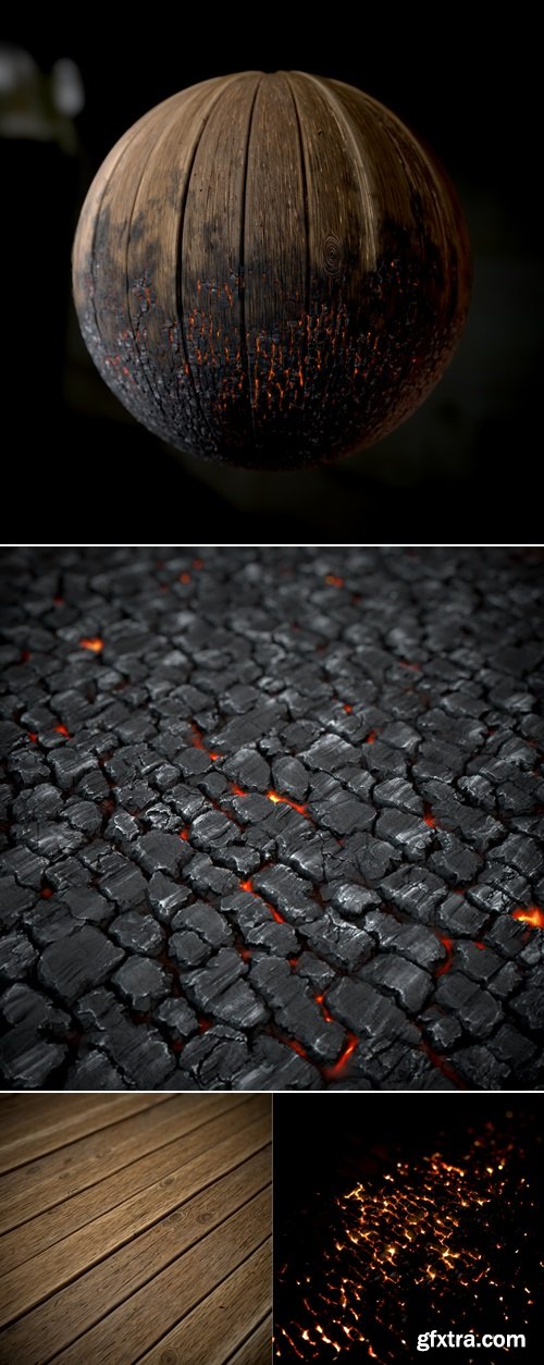 Artstation - Burnt Wood Planks Substance Material