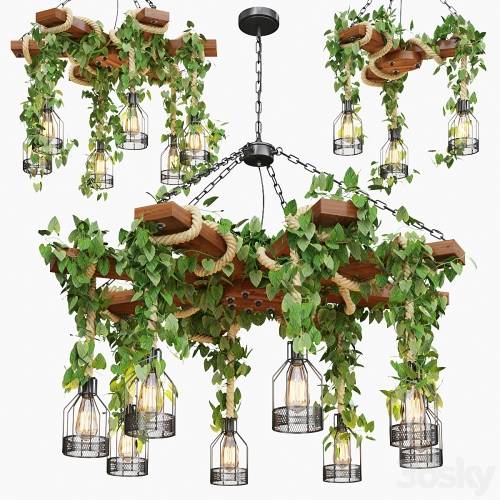 '3dsky Pro - Wood Ceiling Lamp with Rope'