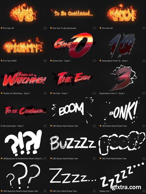 ProductionCrate - Toon Text Elements - 62 4K VFX Items ProductionCrate - Toon Text Elements - 62 4K VFX Items