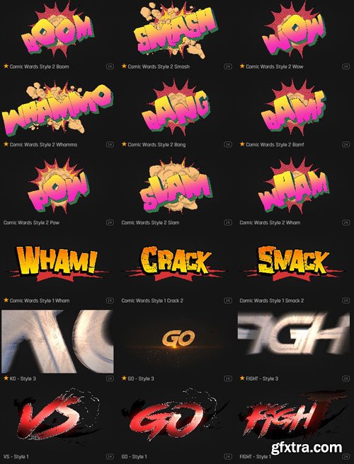 ProductionCrate - Toon Text Elements - 62 4K VFX Items ProductionCrate - Toon Text Elements - 62 4K VFX Items
