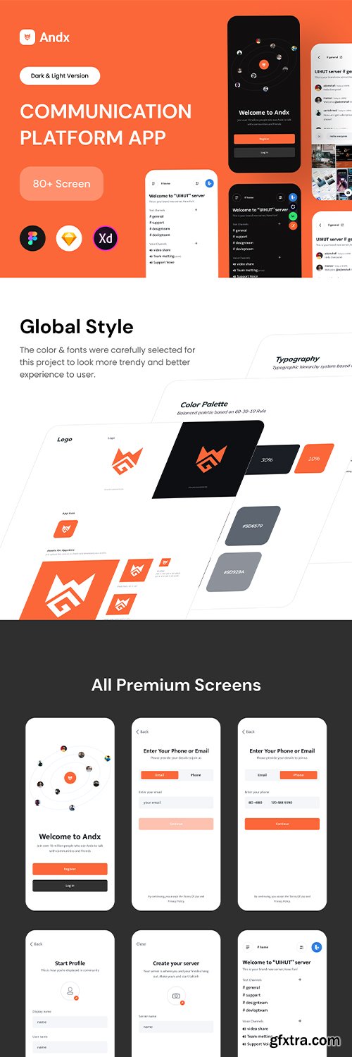 UIHut - Communication Platform App UI Kit - Andx - 17755