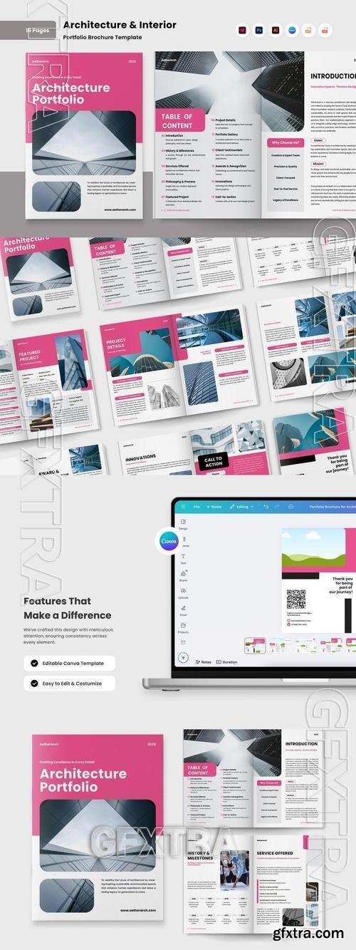 Elegant Architecture Portfolio Brochure 7FLX6VF