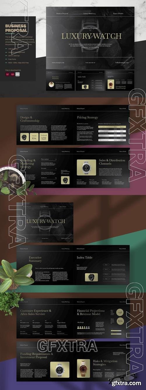 Black Modern Luxury Watch Business Proposal C6PFYG9