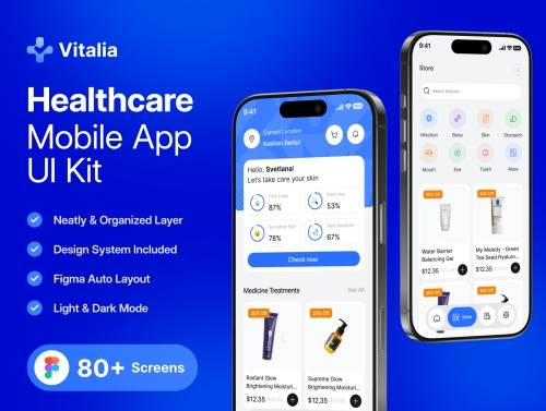 'Vitalia - Healthcare Mobile App UI Kit'