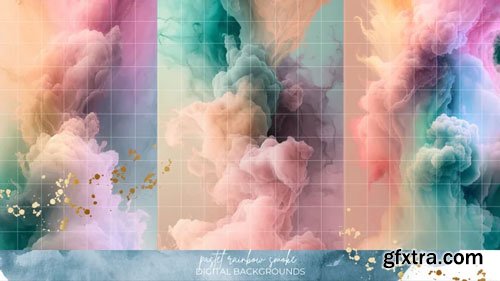 Finding North Education - Pastel Rainbow Smoke Digital Backgrounds