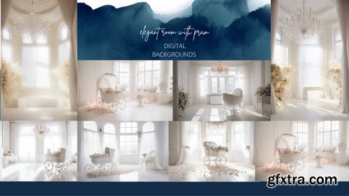 Finding North Education - Elegant Room with Pram Digital Backgrounds