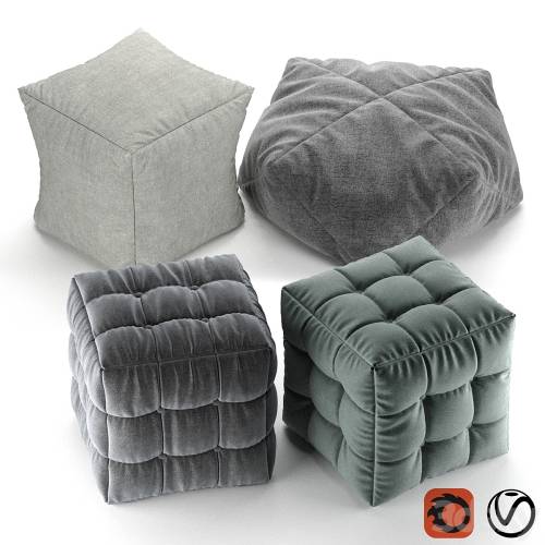 '3dsky Pro - Soft fabric poufs' '3dsky Pro - Soft fabric poufs'